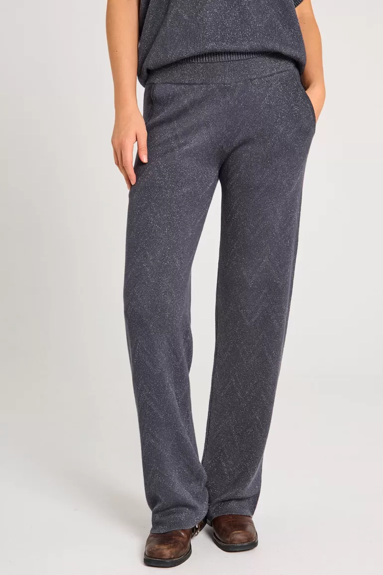 FREEQUENT FQANILUX - PANTS - GREY GrayPinstripew.Gunmetal Online