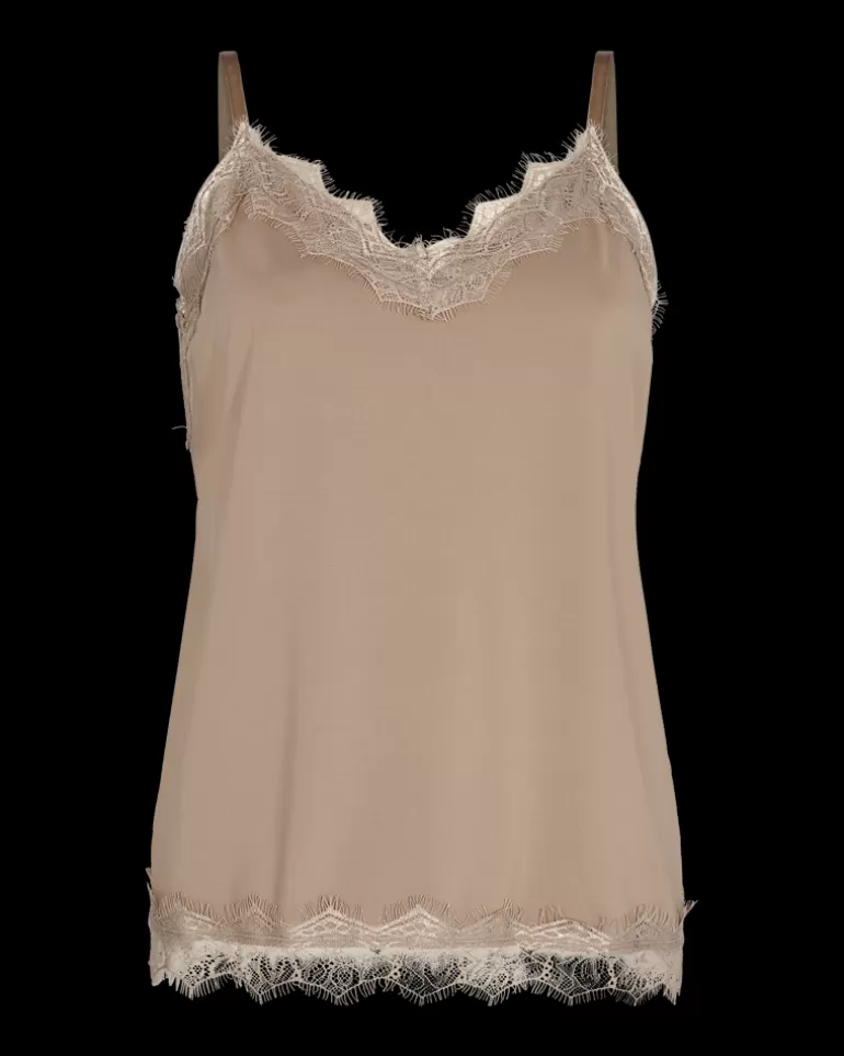 FREEQUENT FQBICCO  -  LACE TOP - BROWN DesertTaupe Best Sale