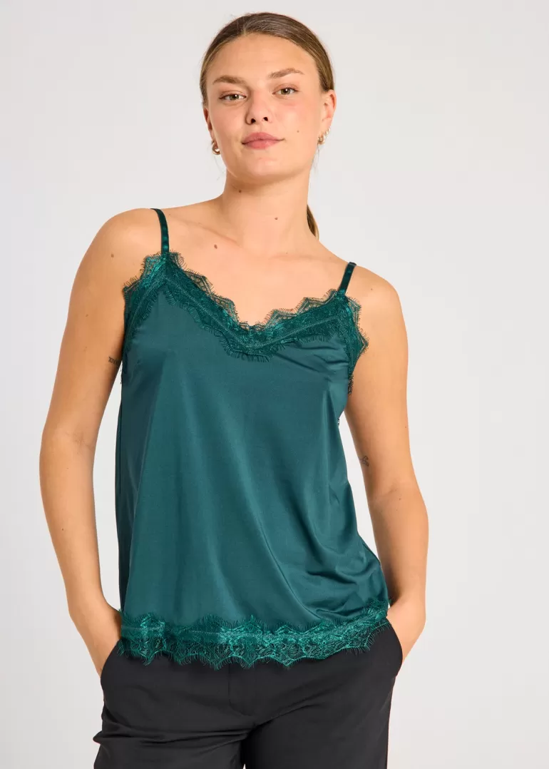 FREEQUENT FQBICCO  -  LACE TOP - GREEN PonderosaPine Hot