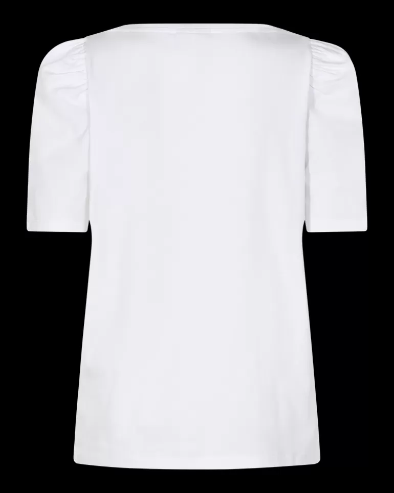 FREEQUENT FQFENJA - T-SHIRT WITH PUFF SLEEVES - WHITE Brilliantwhite Best Sale