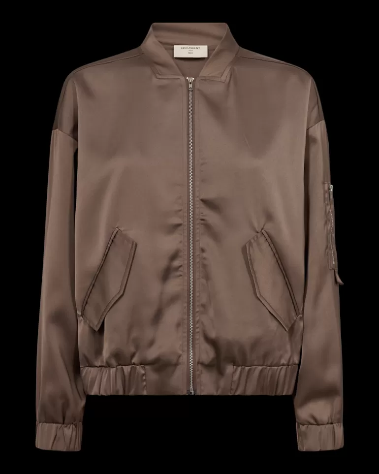 FREEQUENT FQFLEN - BOMBER JACKET - BROWN Morel Discount