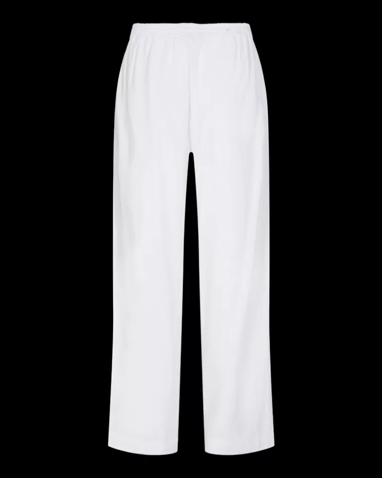 FREEQUENT FQLAVA - LINEN PANTS - WHITE Brilliantwhite Discount
