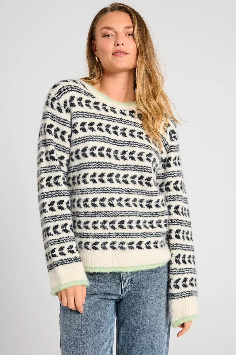 FREEQUENT FQLOUISA - PULLOVER - BLACK AND WHITE StarOff-whitew.Black Fashion