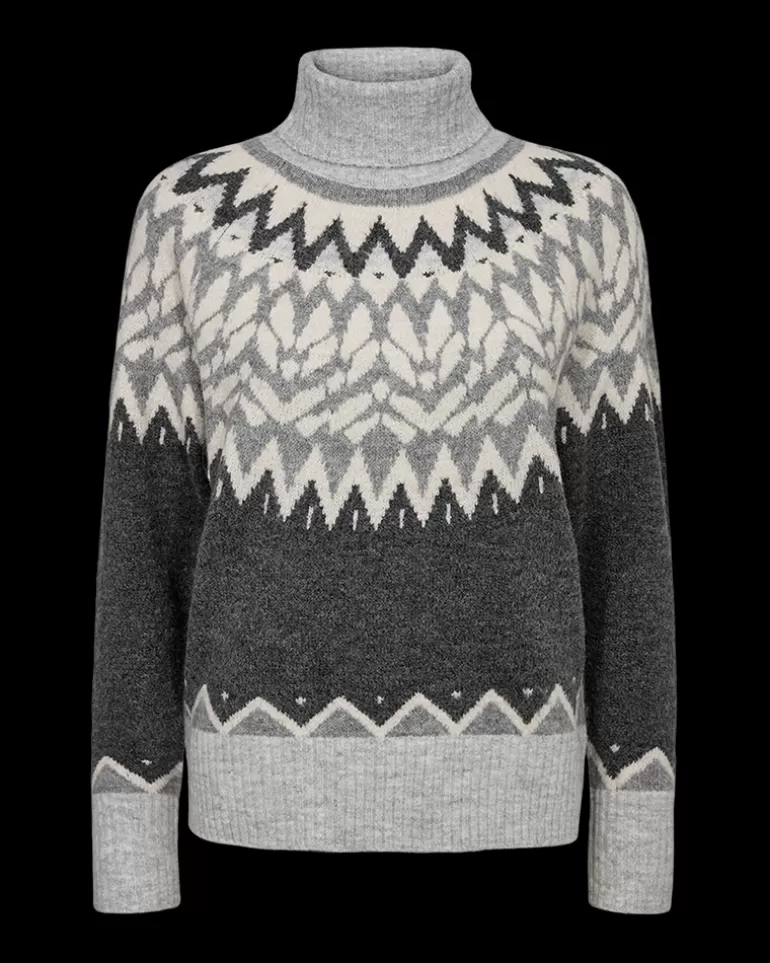 FREEQUENT FQMERLA - PULLOVER - GREY DarkGreyMelwLightGreyMel Clearance