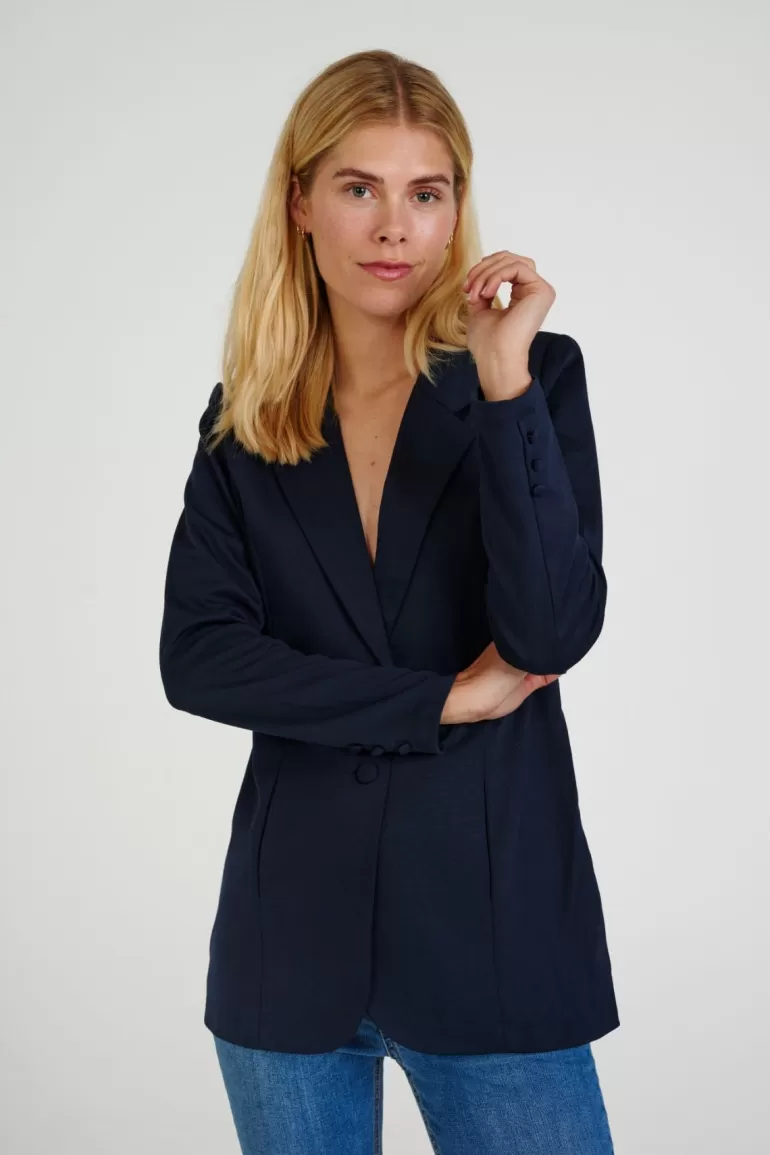 FREEQUENT FQNANNI - FITTED LONG BLAZER - BLUE Salute Best