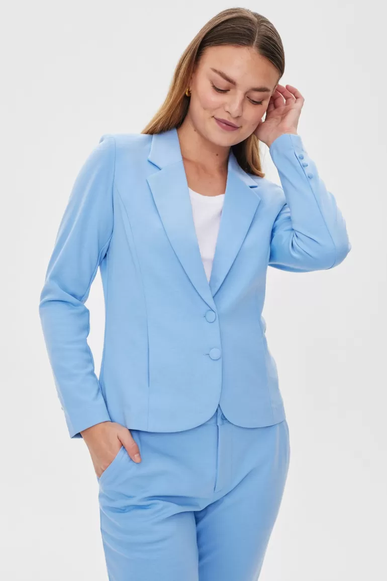 FREEQUENT FQNANNI - FORM-FITTING BLAZER - BLUE DellaRobbiaBlue Best Sale