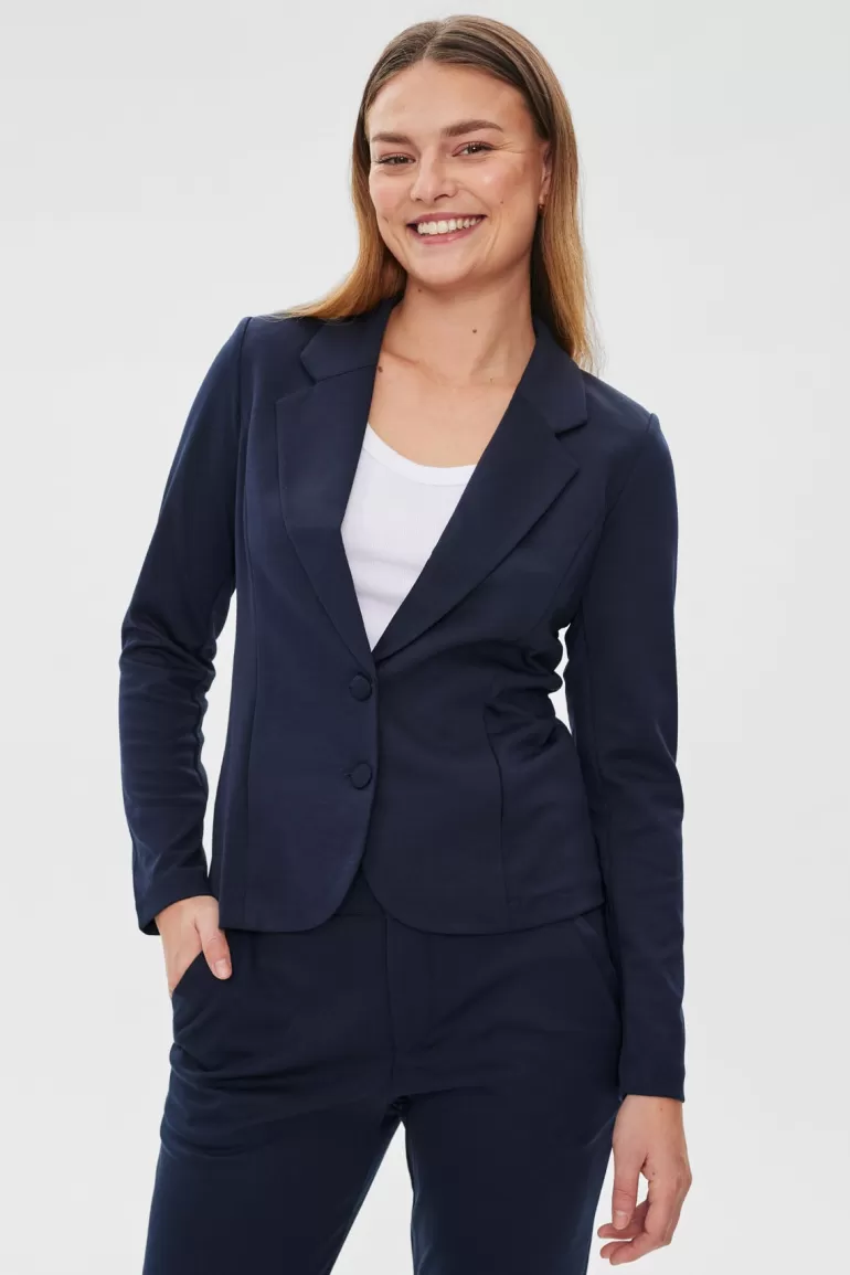 FREEQUENT FQNANNI - FORM-FITTING BLAZER - BLUE Salute Best Sale