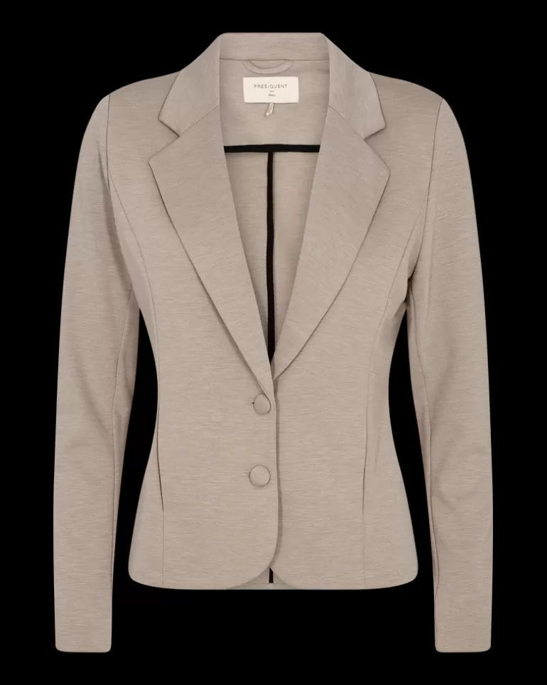 FREEQUENT FQNANNI - FORM-FITTING BLAZER - BROWN DesertTaupeMelange New