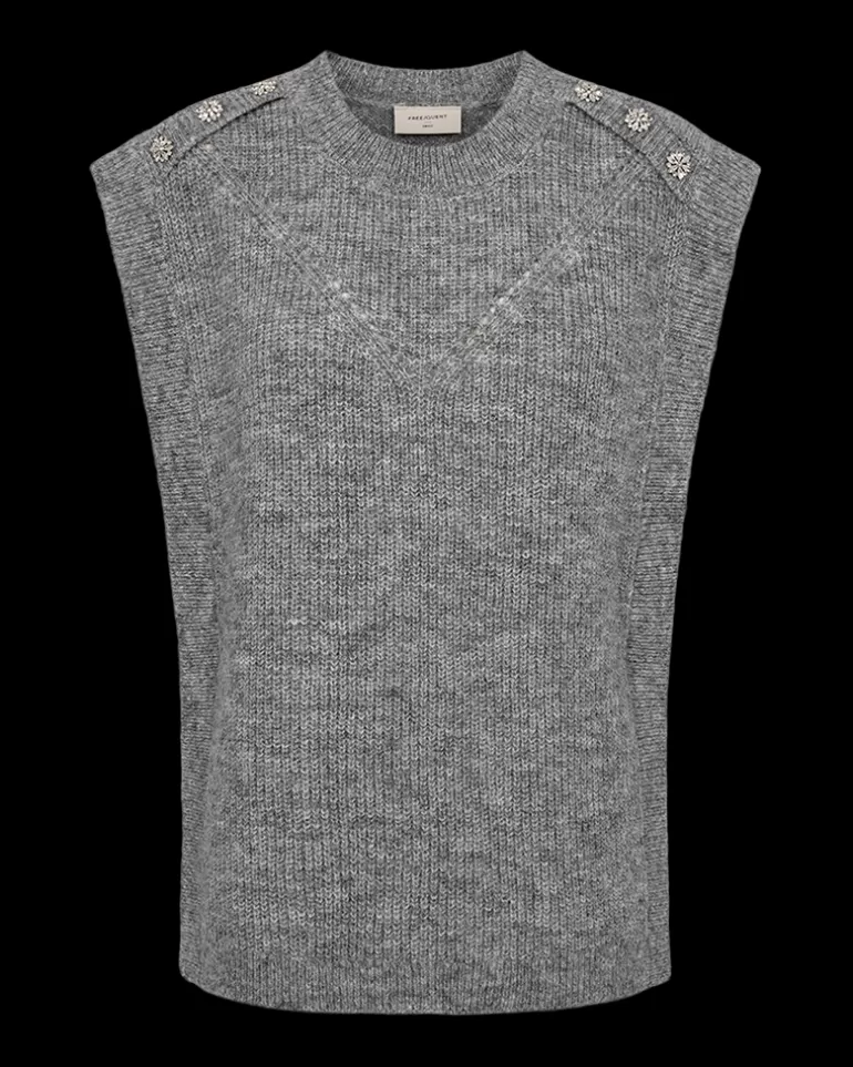 FREEQUENT FQRANOLA - WAISTCOAT - GREY Med.GreyMelange Hot