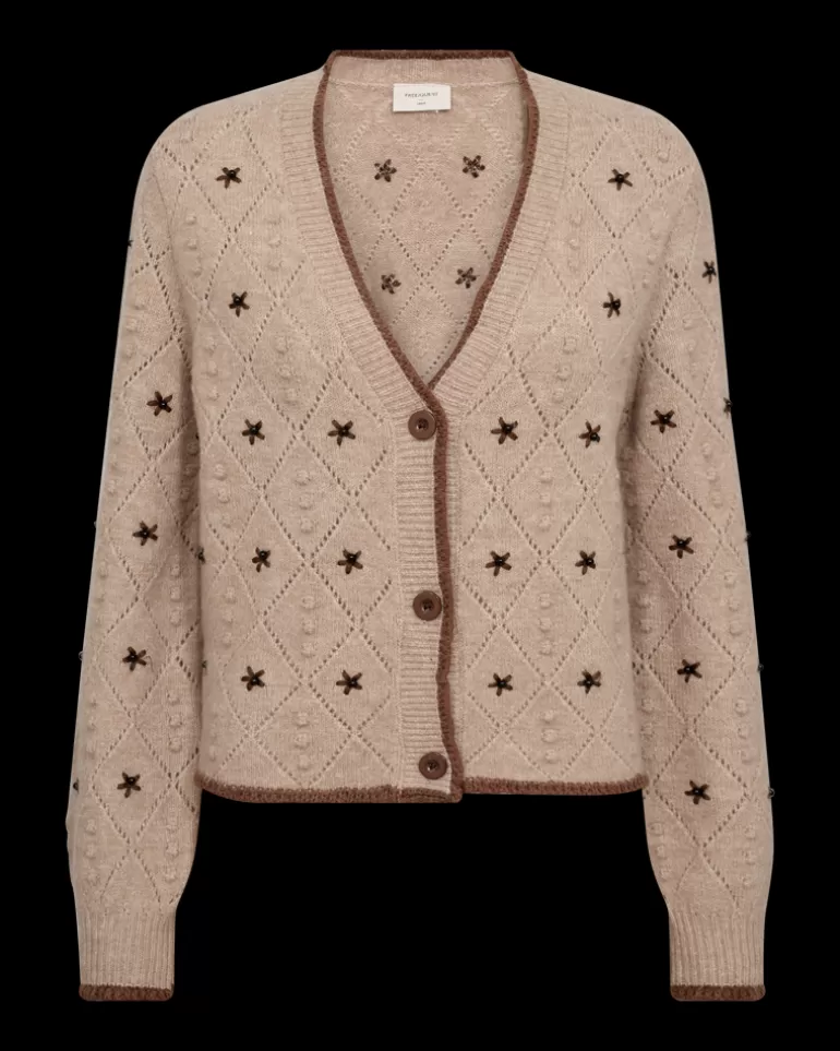 FREEQUENT FQSTOKKE - CARDIGAN - BROWN AND BEIGE SimplyTaupew.Partridge Online